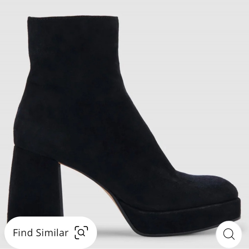 Dolce Vita Ulyses Black Suede Boots With Block Heel